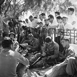 Beirut Prints: U.S. Soldiers Relaxing in Public Square