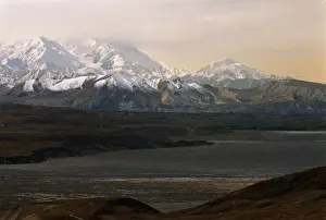Alaska Us State Prints: USA, Alaska, Denali National Park, Mt. McKinley, autumn