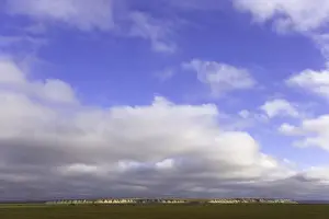 Shapes Prints: USA, Alaska, North Slope, cumulus clouds above Franklin Bluffs