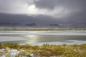 Moody Prints: USA, Alaska, North Slope, first snow at Brooks Range and Kuparuk River