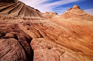 Butte Rocky Outcrop Prints: USA, Arizona, Colorado Plateau, Sandstone buutes, folded rock, petrified sand dunes