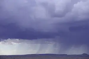 Storm Cloud Prints: USA, Arizona, rainstorm and cumulonimbus clouds over desert, autumn