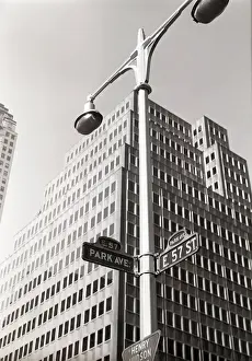 USA, New York City, Park Avenue and East 57 Street signs