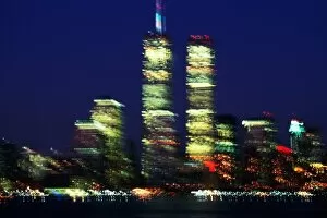 World Trade Centre, New York Collection: USA, New York City, skyline with World Trade Center, night (blurred)