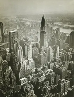 Chrysler Prints: USA, New York, New York City, aerial view of Manhattan