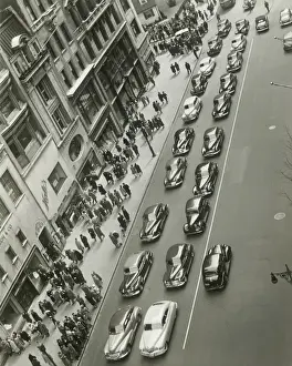 Waiting In Line Prints: USA, New York, New York City, elevated view of traffic