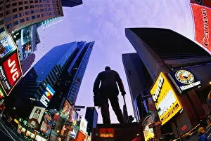 USA, New York, New York City, Times Square, Cohan statue