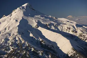 Mt Hood Prints: USA, Oregon, Cascade Range, Mt Hood with Mt St Helens in distance
