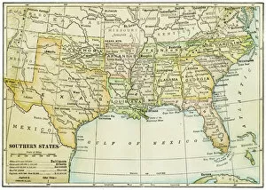USA southern states map 1898