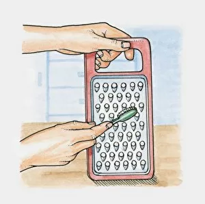 Using a toothbrush to clean a grater