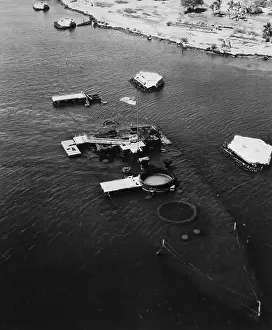 USS Arizona Submerged in Water