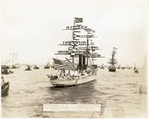 Warship Prints: The Uss Boston In The Water; Ships; Phot