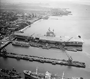 Newport News Prints: U.S.S. Forrestal Waiting in Port