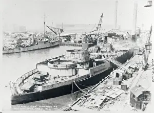 U.S.S. Michigan Being Taken Apart