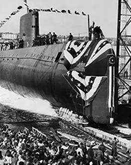 The USS Nautilus Being Launched