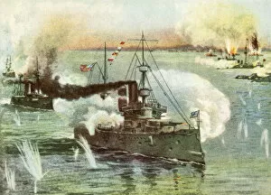 Images Dated 2nd May 2018: USS Olympia in the Battle of Manila Bay from 1899