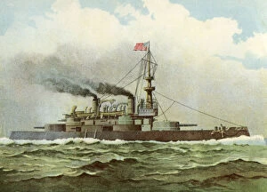 Oregon Collection: USS Oregon Going To Cuba From 1899