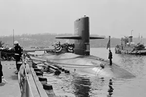 USS Sturgeon Nuclear Submarine at Base