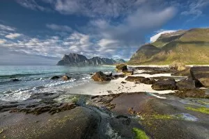 Utakleiv beach, Haukland, Vestvagoya, Lofoten, Nordland, Norway