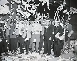 V-E Day Celebration;People With Ticker T