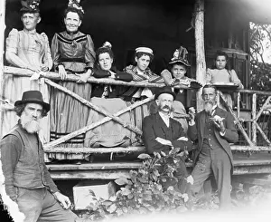 Porch Prints: Vacationers On Back Porch Of Hotel