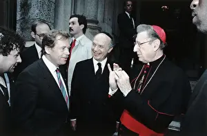 1990s Prints: Vaclav Havel Greets Cardinal O'Connor