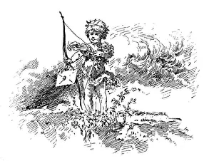 Cupid Prints: Valentine Cupids with Love Letter