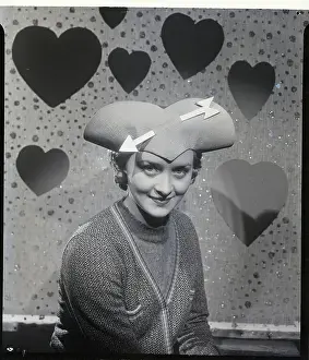 Heart Shape Prints: Valentine Hat Worn By Marion Marsh