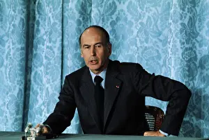 Valery Giscard d'Estaing Speaking at Press Conference