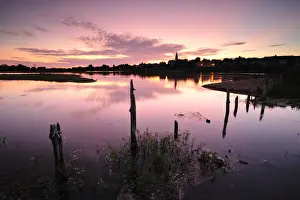 Loire Valley Prints: Valley of the French river Loire during sunset