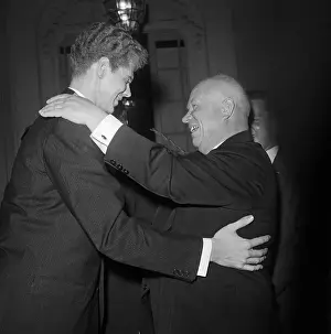 Van Cliburn and Nikita Khrushchev Embracing