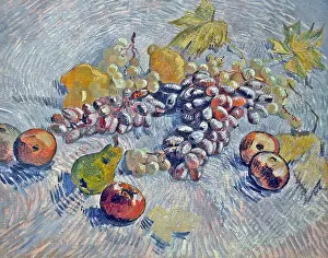 Prints of Vincent van Gogh's Still Life with Grapes, Lemons, Pears and Apples, 1887. Oil on canvas, from the Art Institute of Chicago, Chicago, Illinois. (Photo by GraphicaArtis/Getty Images) Echoes of Genius: Timeless Reproductions of a Master’s Vision: Van Gogh's Still Life With Grapes