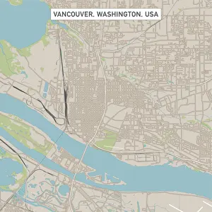 Vancouver Prints: Vancouver Washington US City Street Map