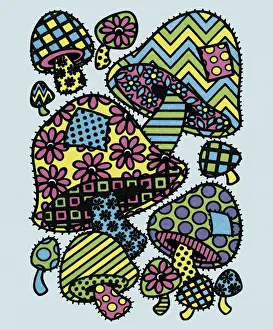 Illustration And Prints: Variety of Mushrooms