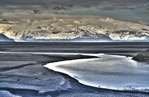 Gunter Lenz Photography Gallery: Vatnajoekull Glacier with Sander Skeioararsandur outwash plain, Skeioararsandur, Southern Region