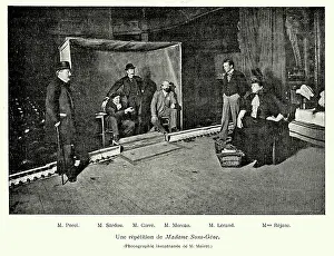 Vaudeville acters rehershing for the play Madame Sans-Gene is a historical comedy-drama by Victorien Sardou and Emile Moreau 19th Century Theatre History