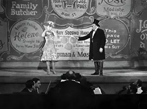 Performer Prints: Vaudeville;Man W/Rolled Paper, Woman Sad