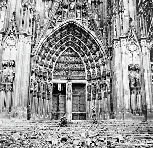 Cologne Prints: Vaulted Entrance to Cathedral in Ruins
