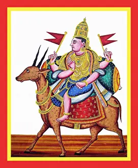 Jewels Prints: Vāyu rides a caparisoned gazelle