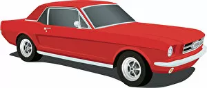 Images Dated 8th April 2018: Vector Ford Mustang - 1965
