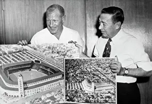 Bill Veeck and P. K. Wrigley With Proposed Stadium Mockups