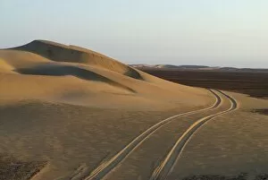 Vehicle Tracks on Desert Dunes