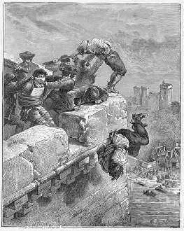 Vendeans Being Thrown over Wall