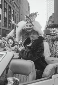 Thanksgiving Day Prints: Ventriloquist Wayland Flowers with His Puppet Riding in Thanksgiving Parade