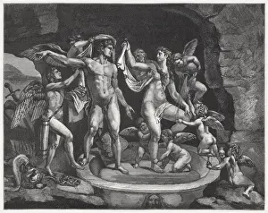 Venus and Mars Bathing, painted (1525 / 28) by Giulio Romano, Mantua