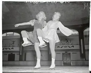 Vera Hruba and Hedi Stenuff Ice Skating Together