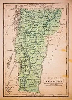 Images Dated 1st December 2015: Vermont 1852 Map