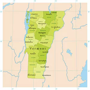 Images Dated 16th May 2018: Vermont Vector Map