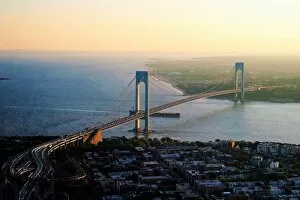Jerry Trudell Aerial Photography Collection: The Verrazano Narrows Bridge and Staten Island