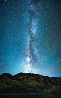 Vertical milky way on the mountain